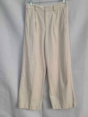 Madewell Sz 4 Ivory Wide Leg Office Work Neutral Minimalist Capsule Trouser Pant
